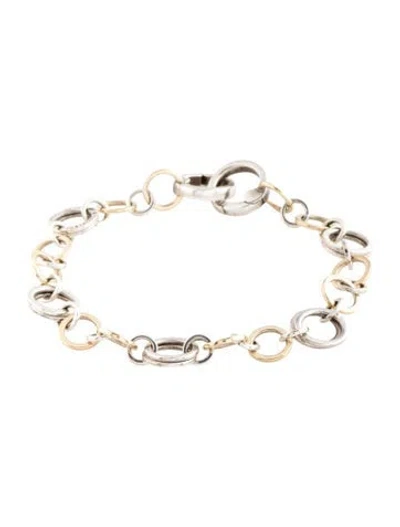 Pre-owned Tiffany & Co Vintage Two-tone Circle Link Bracelet, 7.25" In Multi