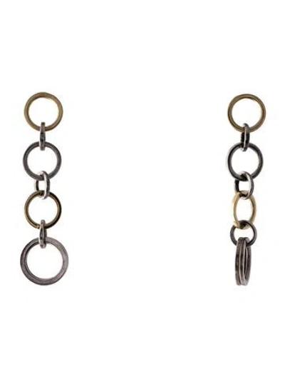 Pre-owned Tiffany & Co Vintage Two-tone Circle Link Drop Earrings In Multi