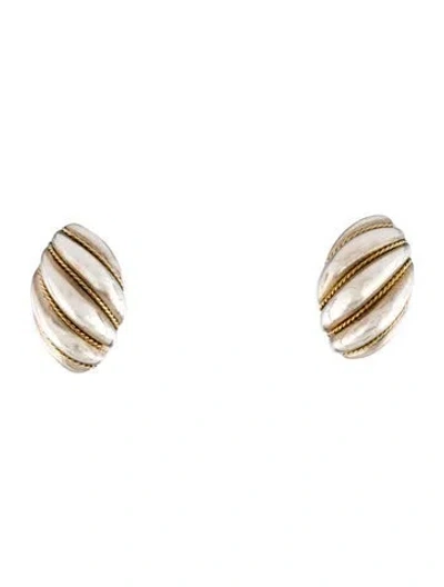 Pre-owned Tiffany & Co Vintage Two-tone Earclips In Multi