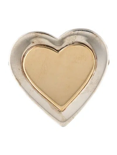 Pre-owned Tiffany & Co Vintage Two-tone Heart Brooch In Multi