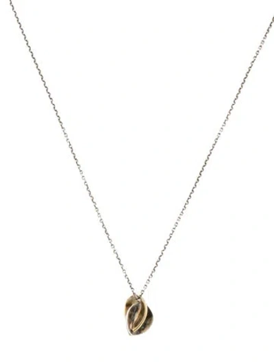 Pre-owned Tiffany & Co Vintage Two-tone Heart Pendant Necklace, 17" In Multi