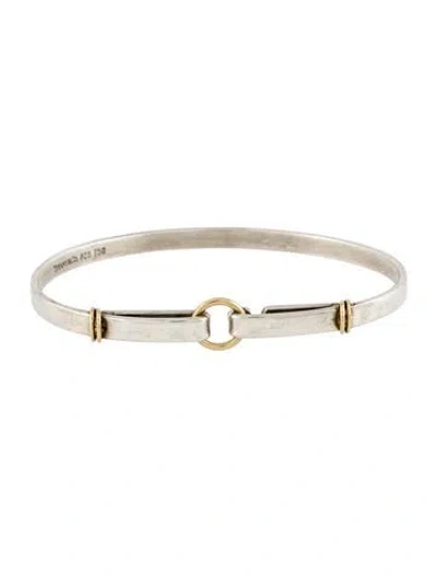 Pre-owned Tiffany & Co Vintage Two-tone Hook & Eye Bracelet, 6.75" In Multi