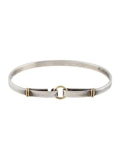 Pre-owned Tiffany & Co Vintage Two-tone Hook & Eye Bracelet, 6.75" In Multi