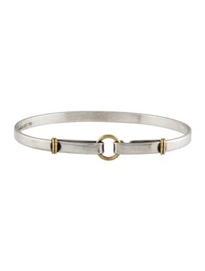 Pre-owned Tiffany & Co Vintage Two-tone Hook & Eye Bracelet, 7" In Multi