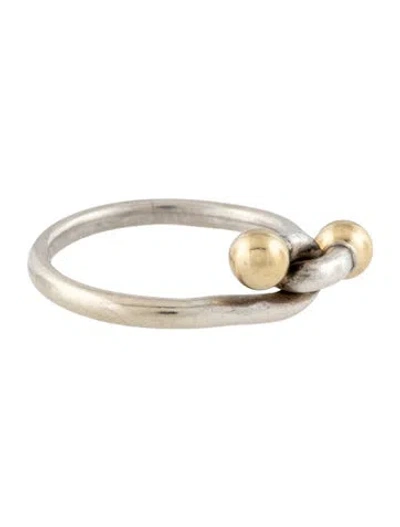 Pre-owned Tiffany & Co Vintage Two-tone Hook Band Ring In Multicolor