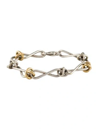 Pre-owned Tiffany & Co Vintage Two-tone Infinity Link Bracelet, 6.75" In Multi
