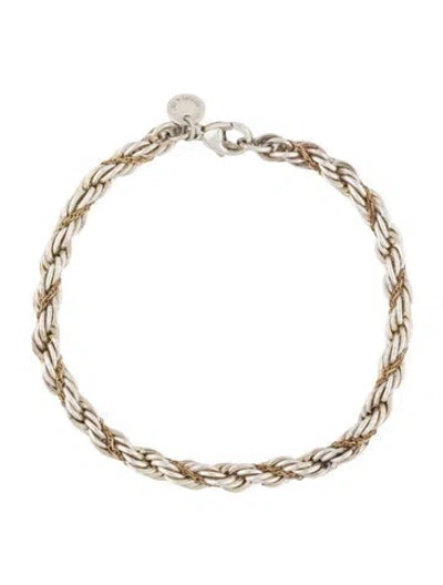Pre-owned Tiffany & Co Vintage Two-tone Rope Chain Bracelet, 6.75" In Multi