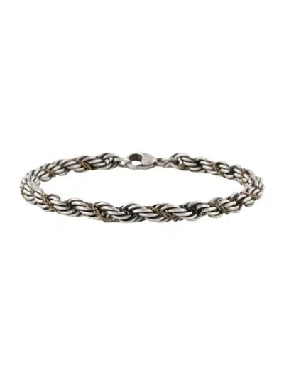 Pre-owned Tiffany & Co Vintage Two-tone Rope Chain Bracelet, 6.75" In Multi