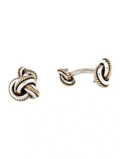 Pre-owned Tiffany & Co Vintage Two-tone Rope Knot Cufflinks In Multi