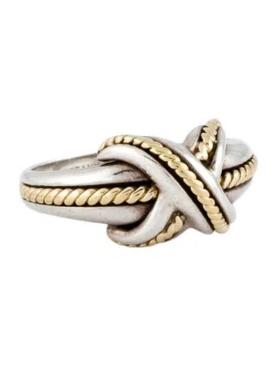 Pre-owned Tiffany & Co Vintage Two-tone Signature X Ring In Multi