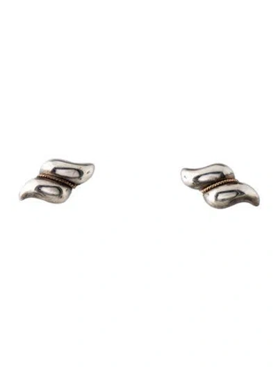 Pre-owned Tiffany & Co Vintage Two-tone Stud Earrings In Multi