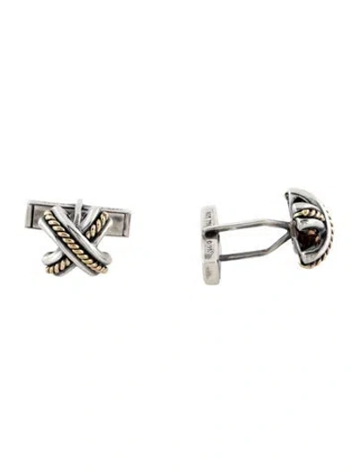 Pre-owned Tiffany & Co Vintage Two-tone X Cufflinks In Multi