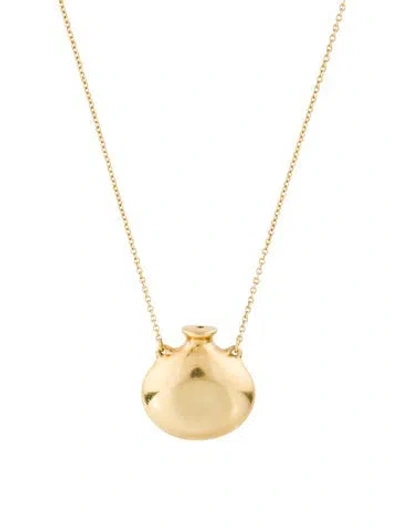 Pre-owned Tiffany & Co Vintage18k Open Bottle Pendant Necklace, 25" In Orange