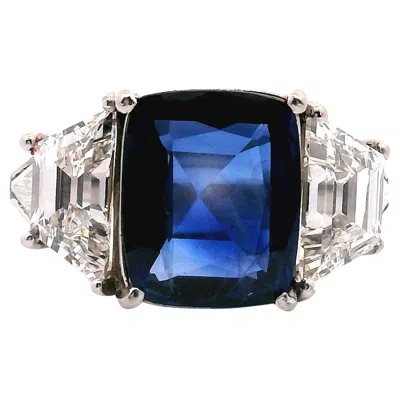 Pre-owned Tiffany & Co Vitage . Sapphire & Diamond Ring In Blue