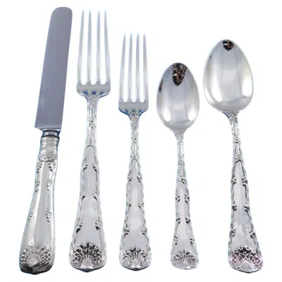 Pre-owned Tiffany & Co Wave Edge By Tiffany And Co Sterling Silver Flatware Set 12 Service 63 Pieces