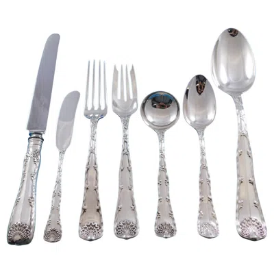 Pre-owned Tiffany & Co Wave Edge By Tiffany And Co. Sterling Silver Flatware Set 12 Service 85 Pieces