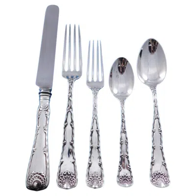 Pre-owned Tiffany & Co Wave Edge By Tiffany And Co Sterling Silver Flatware Set 6 Service 30 Pc Dinner