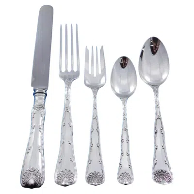 Pre-owned Tiffany & Co Wave Edge By Tiffany And Co Sterling Silver Flatware Set 8 Service 40 Pcs Dinner