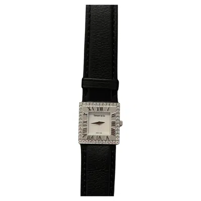 Pre-owned Tiffany & Co . White Gold And Diamond Atlas Watch