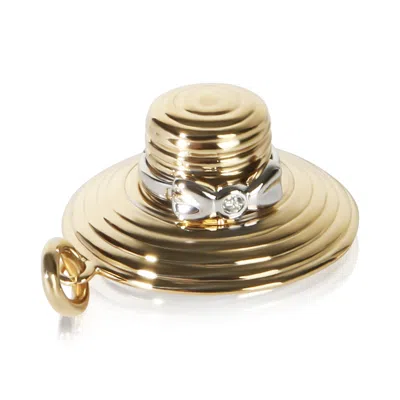 Pre-owned Tiffany & Co White Gold & Yellow Gold Diamond Sunhat Charm