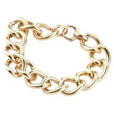 Pre-owned Tiffany & Co Wide Rolo Link Bracelet In 14k Yellow Gold
