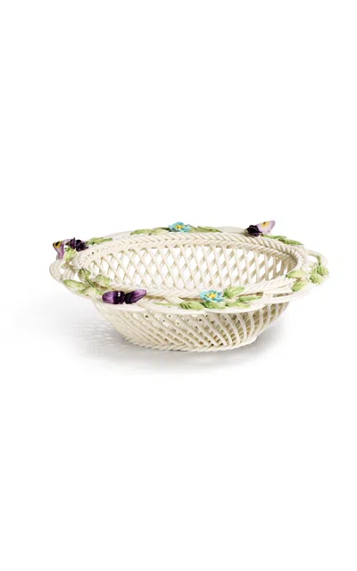 Tiffany & Co Wildflower Woven Porcelain Bread Basket In White