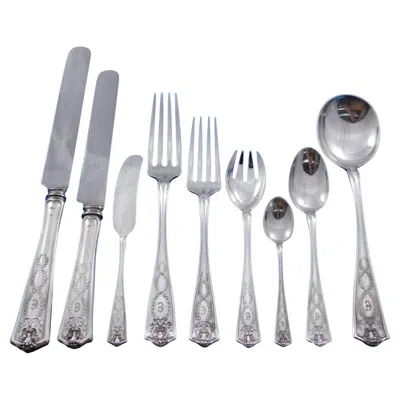 Pre-owned Tiffany & Co Winthrop By Tiffany Sterling Silver Flatware Set Service 65 Pcs Dinner E Mono