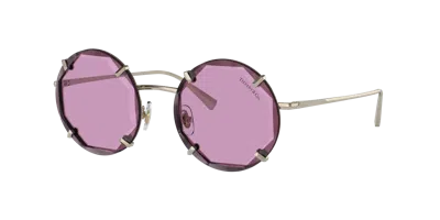 Tiffany & Co . Women's Tf3091-618469 Fashion 52mm Purple Pale Gold Sunglasses In Dark Violet