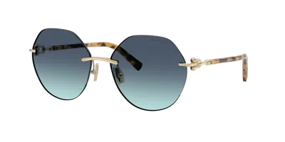 Tiffany & Co . Woman Sunglass Tf3123 In Azure Gradient Blue