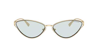 Tiffany & Co Womens Gold Tf3095 Cat-eye Metal Sunglasses In Photo Azure
