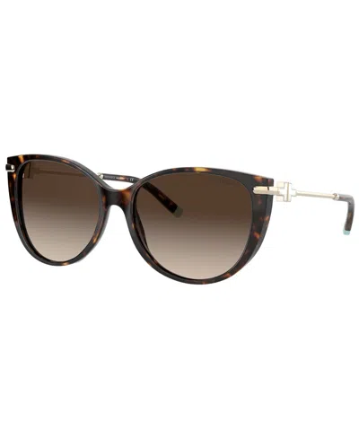Tiffany & Co Tf4178 Cat-eye Frame Acetate Sunglasses In Brown Gradient