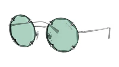 Pre-owned Tiffany & Co Women's . 3091 6001d9 Azure Blue Lens Sunglasses In Silver