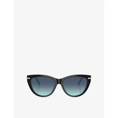 Tiffany & Co Womens Black Tf4253 Cat-eye Frame Acetate Sunglasses
