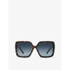Tiffany & Co Tf4206u Tortoiseshell Square-frame Acetate Sunglasses In Brown