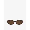 Tiffany & Co Womens Brown Tf4242d Round-frame Tortoiseshell Acetate Sunglasses