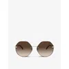 Tiffany & Co Tf3077 Irregular-frame Metal Sunglasses In Gold