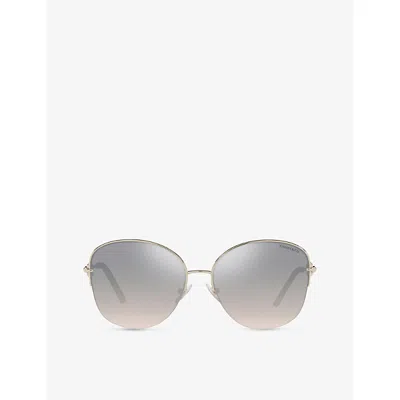 TIFFANY & CO WOMENS GOLD TF3082 BUTTERFLY-FRAME METAL AND ACETATE SUNGLASSES,49832670