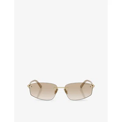Tiffany & Co Womens Gold Tf3114 Irregular-frame Metal Sunglasses In Neutral