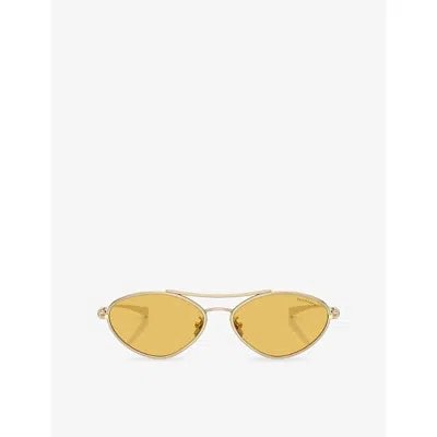 Tiffany & Co Womens Gold Tf3117 Irregular-frame Metal Sunglasses