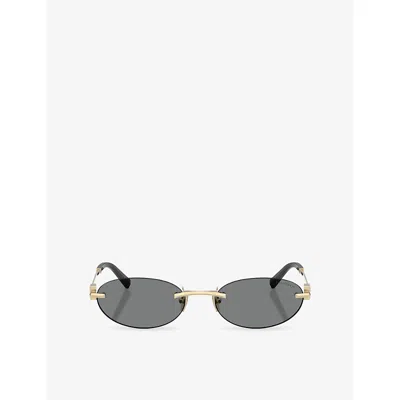 Tiffany & Co Womens  Tf3119d Oval-frame Metal Sunglasses In Blue