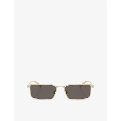 Tiffany & Co Womens Gold Tf3121kb Rectangle-frame Metal Sunglasses In Neutral
