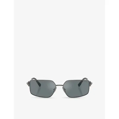 Tiffany & Co Womens Grey Tf3111 Rectangle-frame Metal Sunglasses