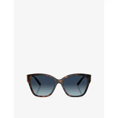 Tiffany & Co Womens Tf4254u Square-frame Acetate Sunglasses Brown