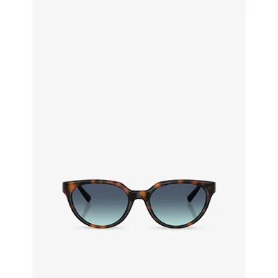 Tiffany & Co Womens Brown Tf4256d Cat-eye Acetate Sunglasses In Blue