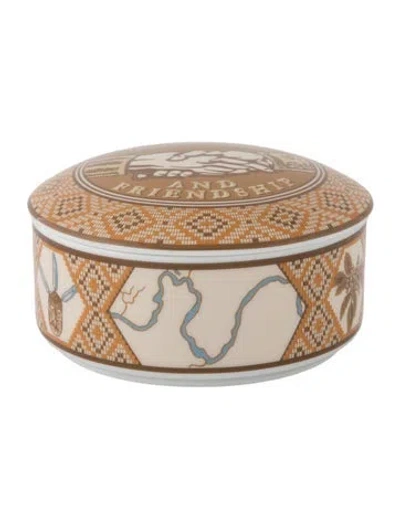 Pre-owned Tiffany & Co World Map Globe Trinket/ Jewelry Box In Neutrals