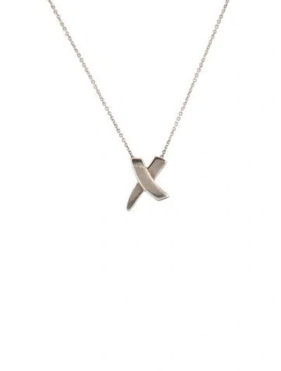 Pre-owned Tiffany & Co X Pendant Necklace, 16.5" In Multi