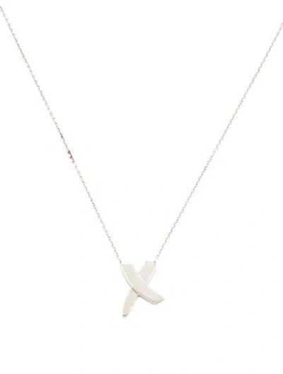 Pre-owned Tiffany & Co X Pendant Necklace, 17" In Multi