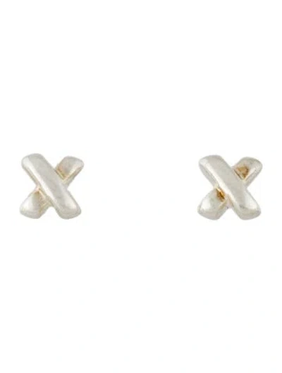 Pre-owned Tiffany & Co X Stud Earrings In Multicolor