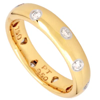 Pre-owned Tiffany & Co Yellow Gold (18k) Platinum 950 Band Ring () In Multi