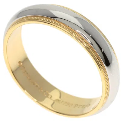 Pre-owned Tiffany & Co Yellow Gold (18k) Platinum 950 Band Ring () In Multi